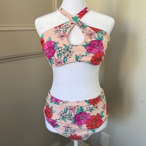 High waist floral bikini